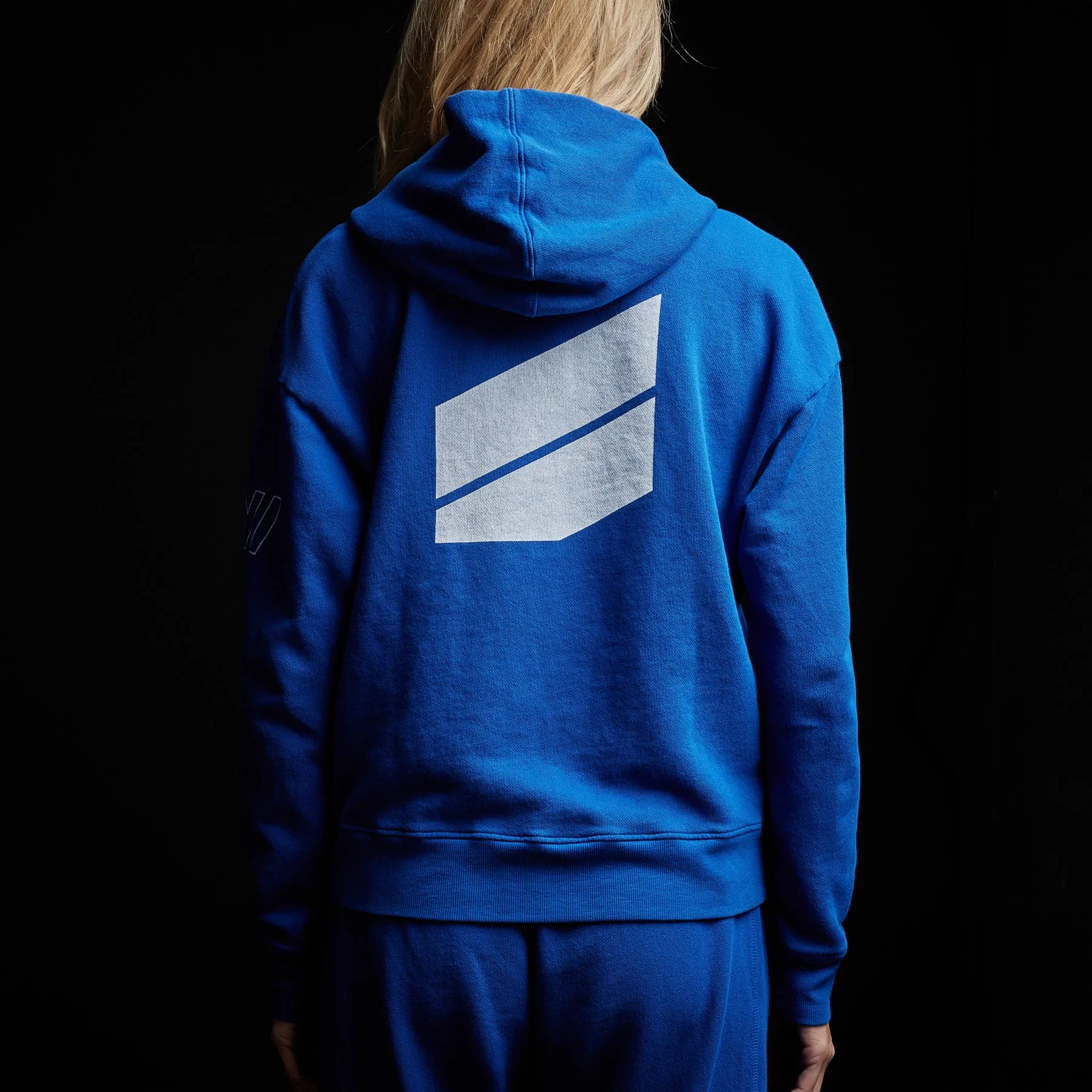 Graphic Pullover Hoodie - Royal Blue/White