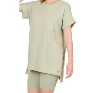 GREEN BUTTERY SOFT BIKER SHORTS