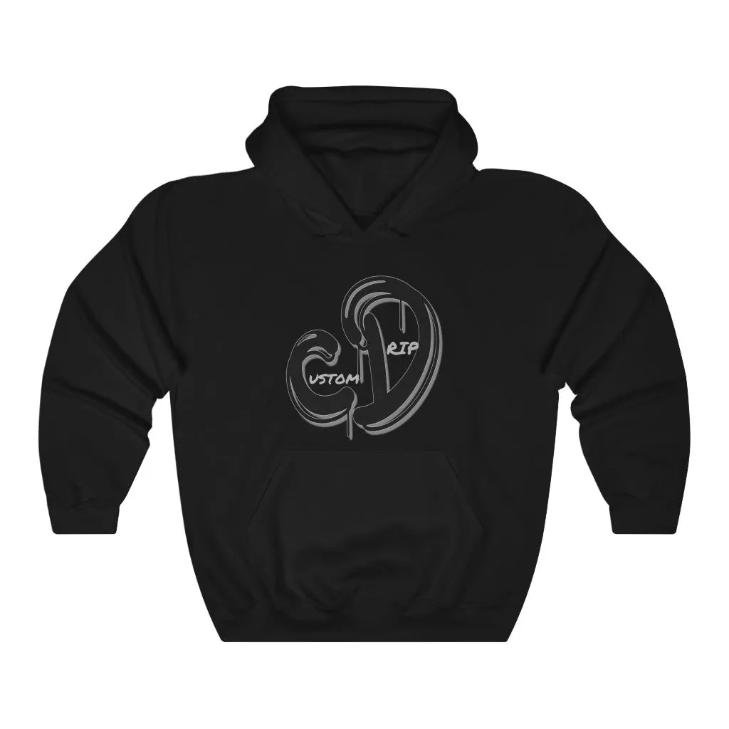 Grey & Black Custom Drip Unisex Heavy Blend™ Hooded Sweatshirt