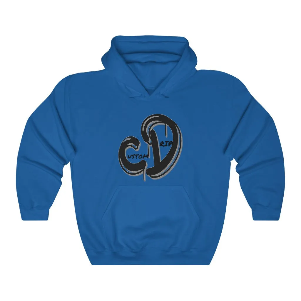 Grey & Black Custom Drip Unisex Heavy Blend™ Hooded Sweatshirt