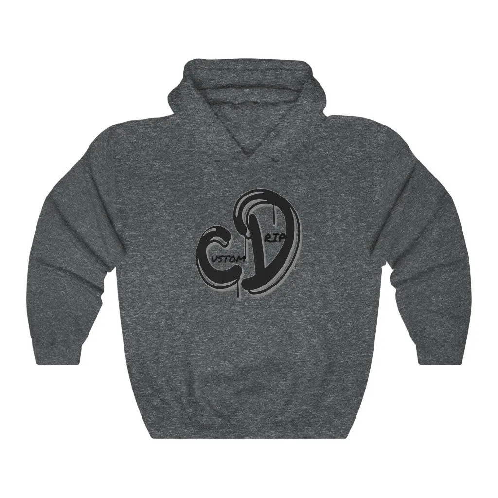 Grey & Black Custom Drip Unisex Heavy Blend™ Hooded Sweatshirt