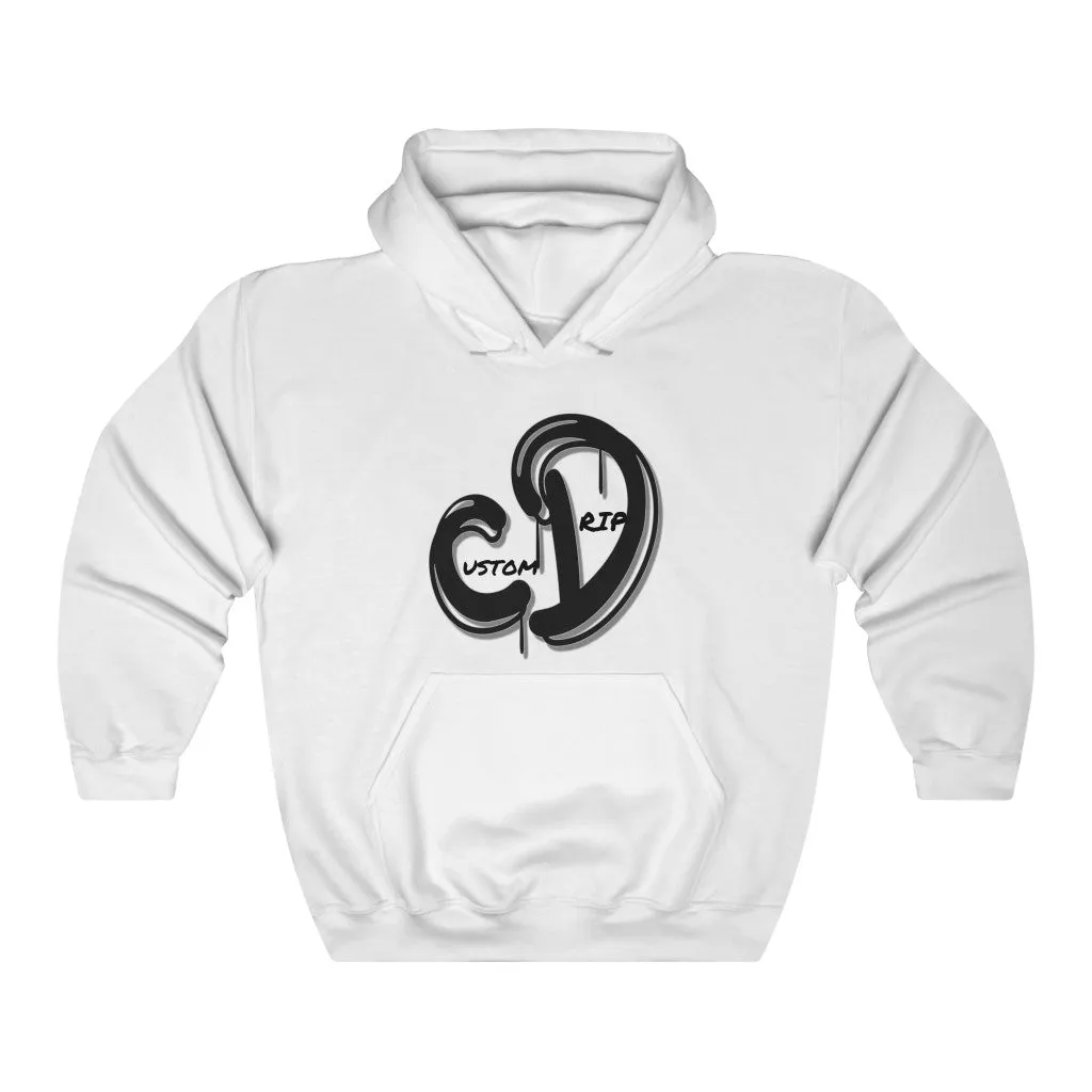 Grey & Black Custom Drip Unisex Heavy Blend™ Hooded Sweatshirt