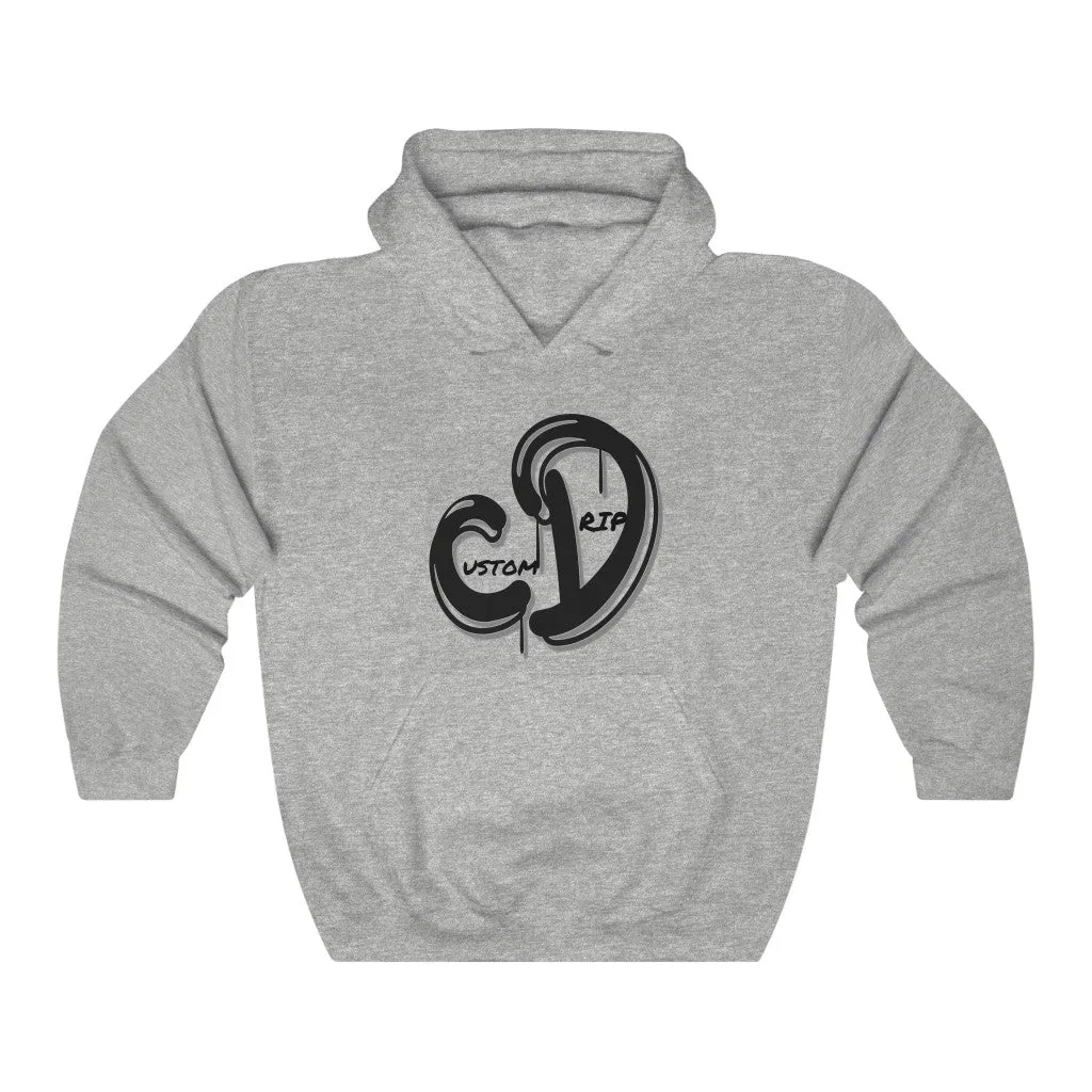 Grey & Black Custom Drip Unisex Heavy Blend™ Hooded Sweatshirt