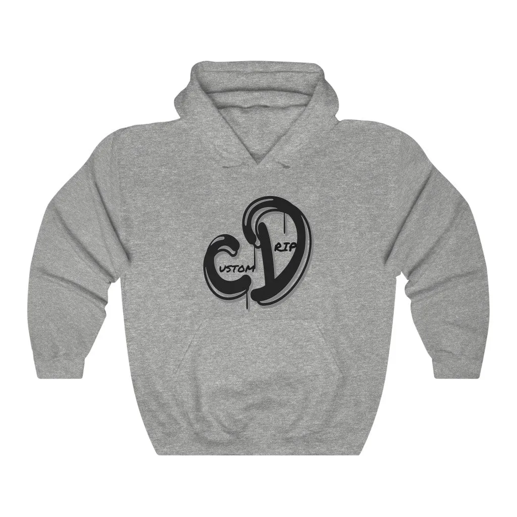 Grey & Black Custom Drip Unisex Heavy Blend™ Hooded Sweatshirt