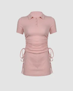 Gwen Joy Collar Ruched Bodycon Dress