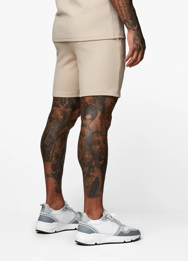 Gym King Signature Texture Shorts Stone Beige