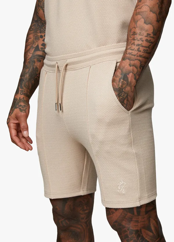 Gym King Signature Texture Shorts Stone Beige