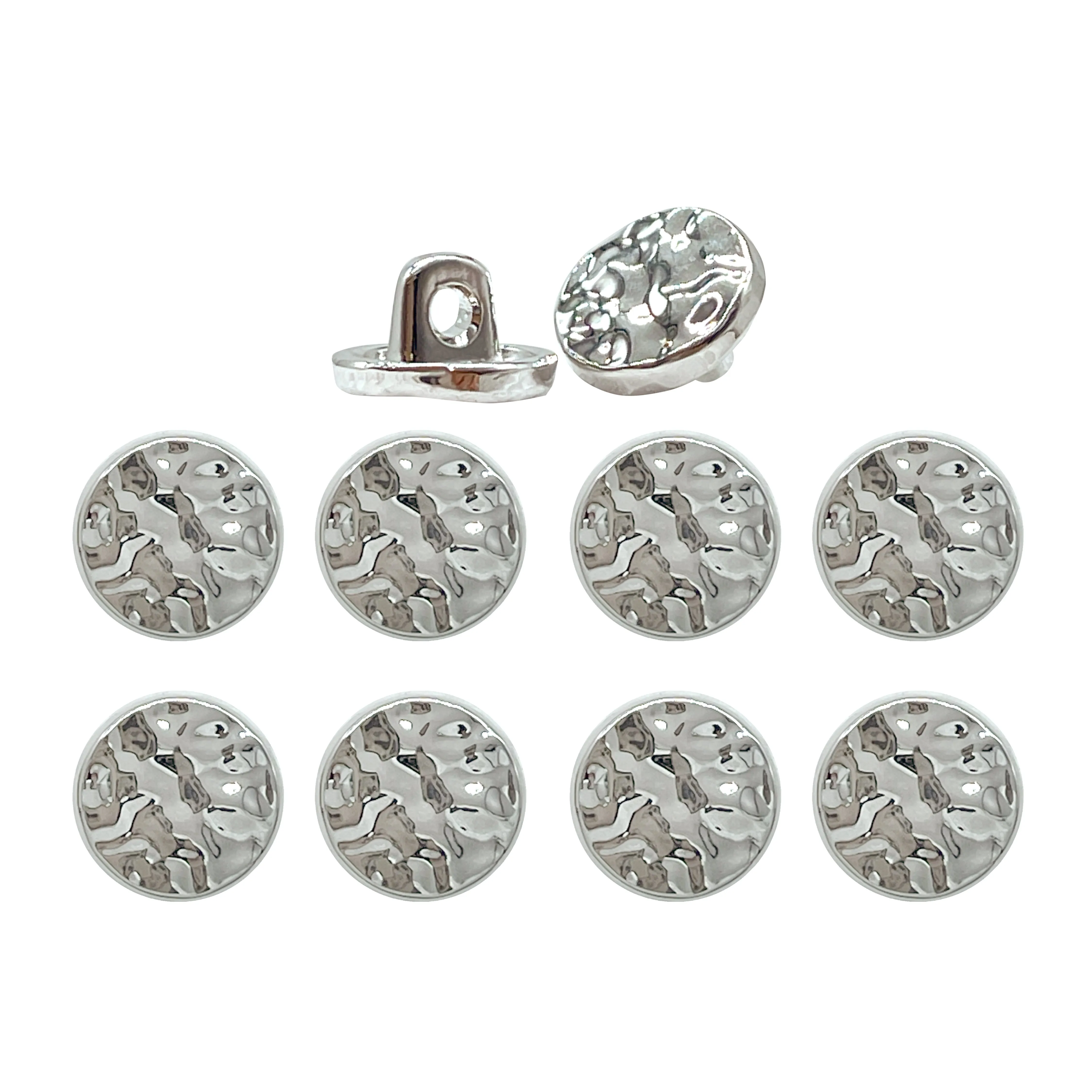 Hammered Tone Metal Button with Textured Finish