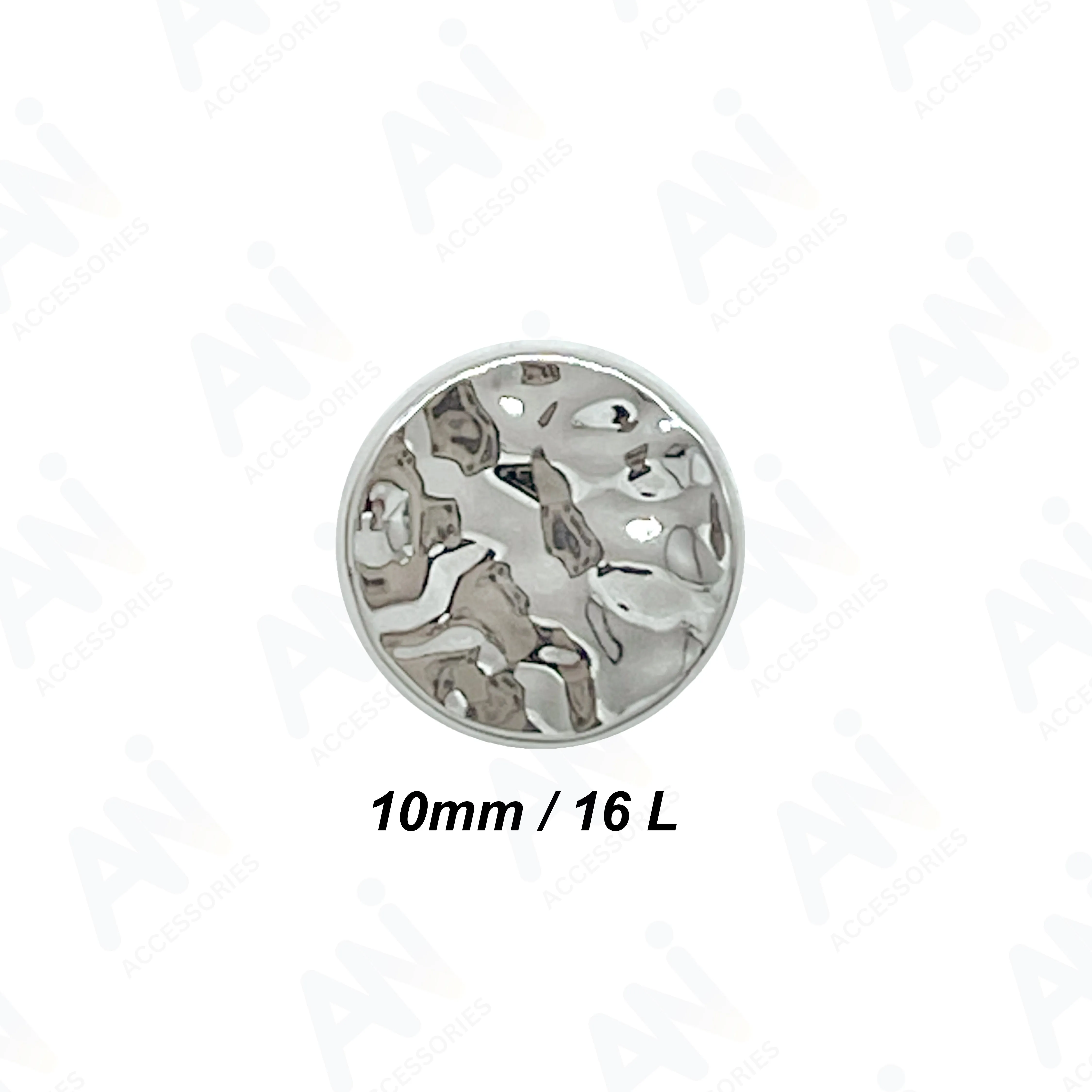 Hammered Tone Metal Button with Textured Finish