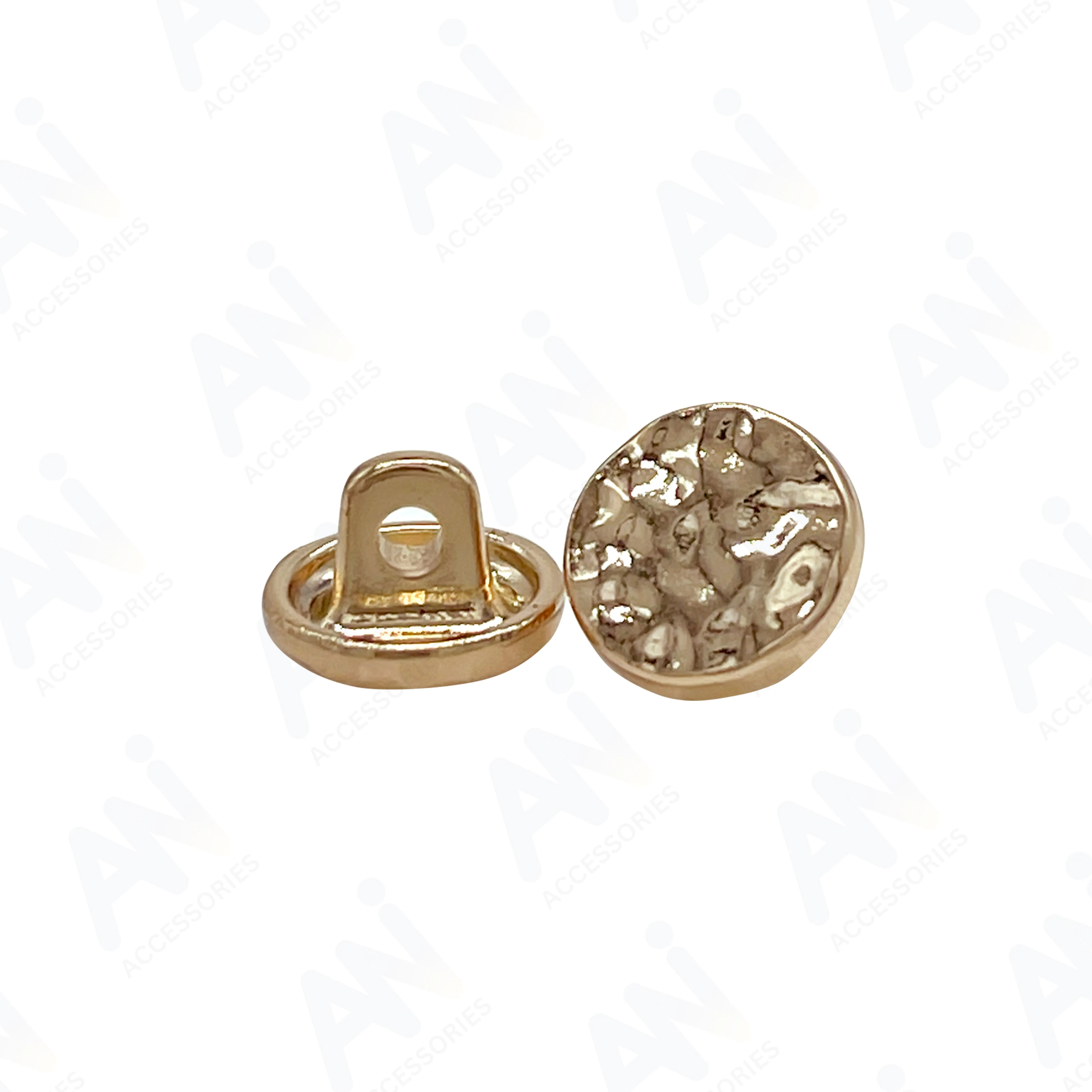 Hammered Tone Metal Button with Textured Finish