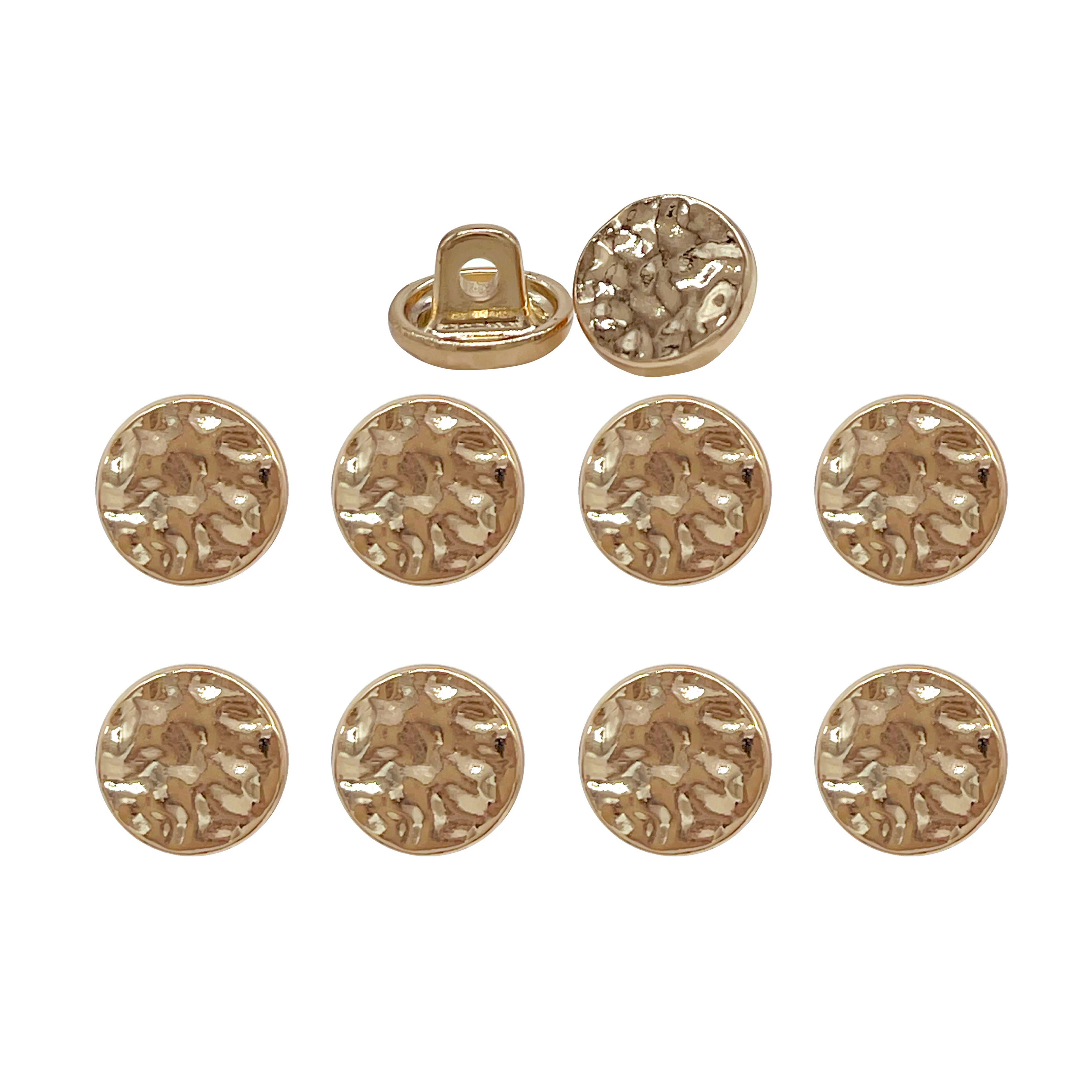 Hammered Tone Metal Button with Textured Finish