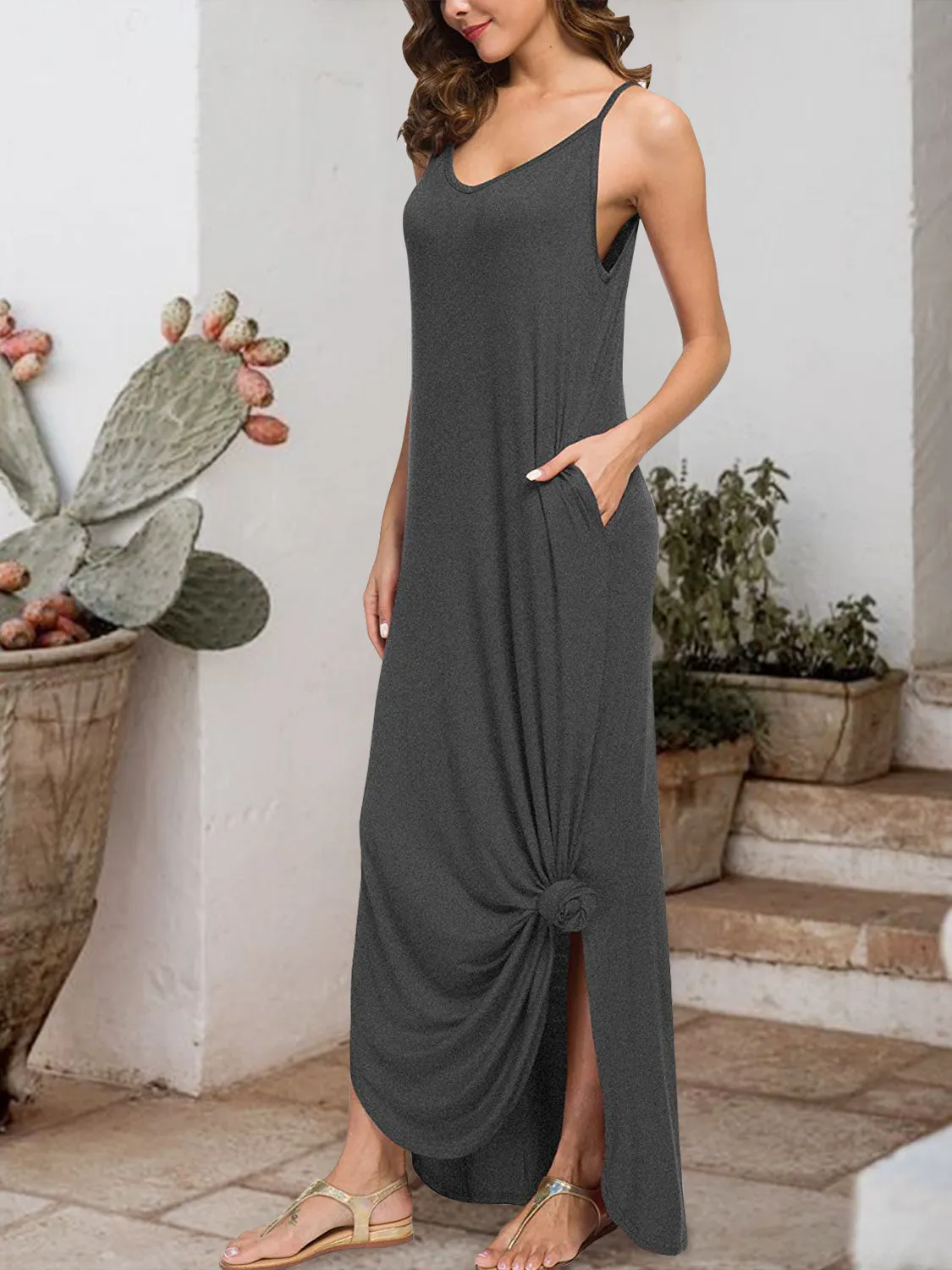 Harlee Slit Scoop Neck Sleeveless Dress