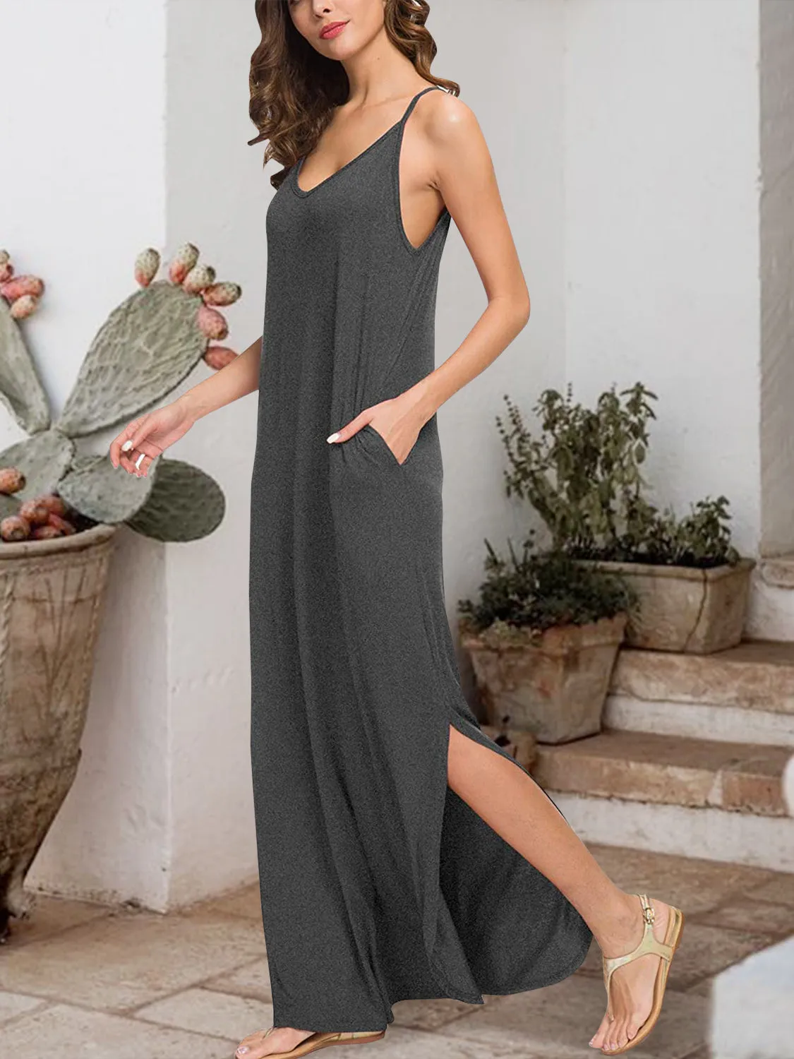 Harlee Slit Scoop Neck Sleeveless Dress
