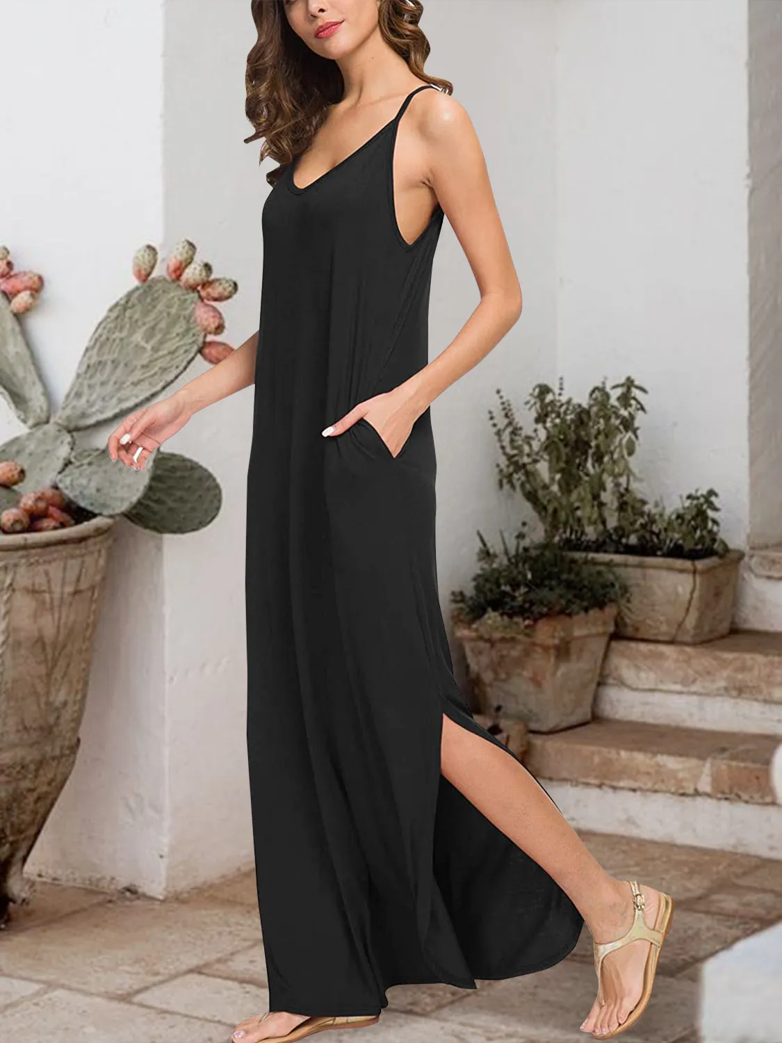 Harlee Slit Scoop Neck Sleeveless Dress