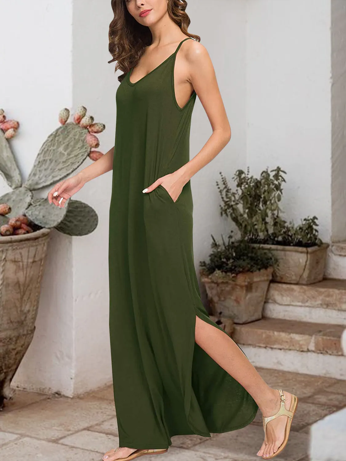 Harlee Slit Scoop Neck Sleeveless Dress
