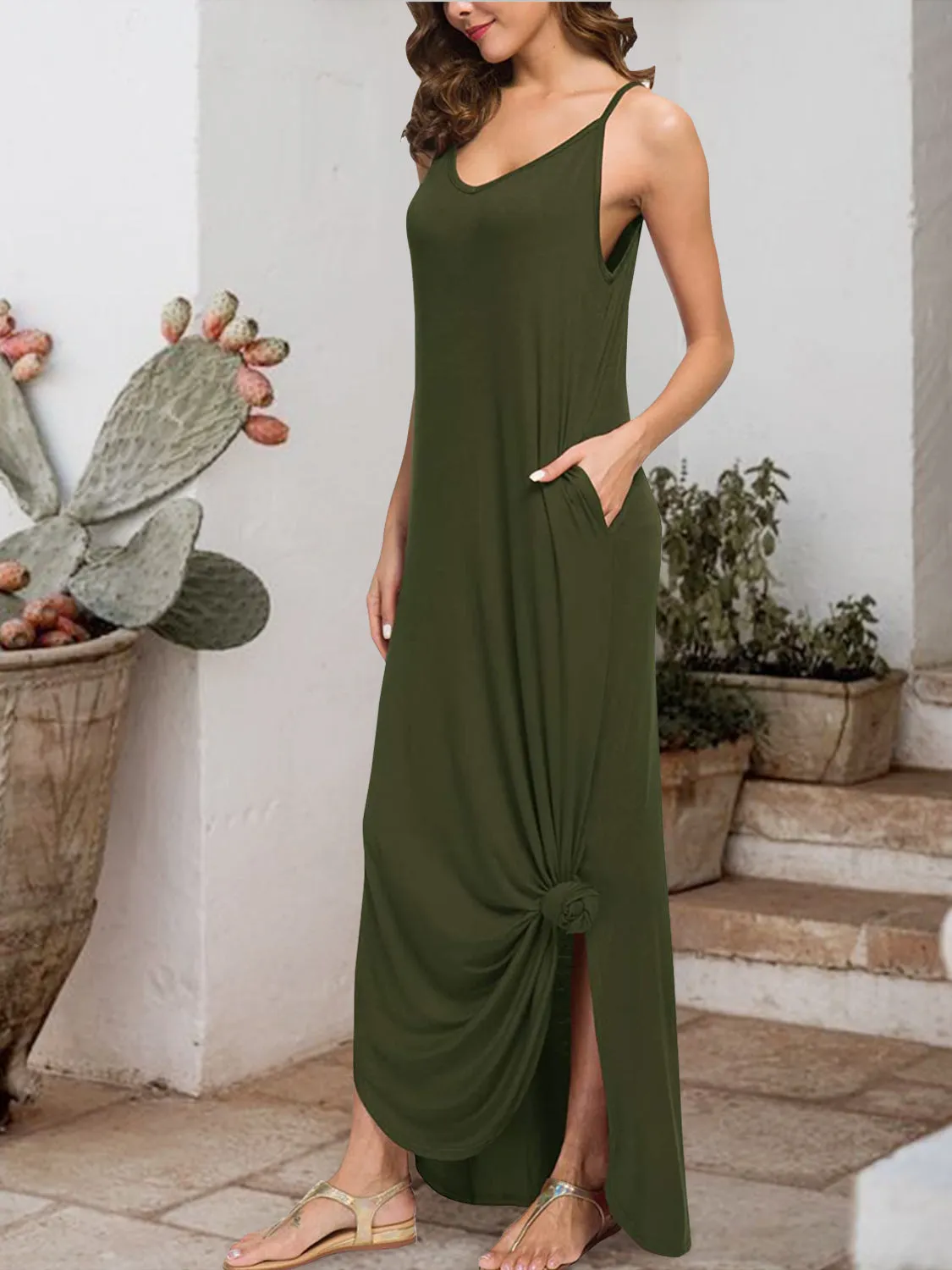 Harlee Slit Scoop Neck Sleeveless Dress