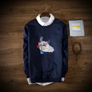 hiphop men sweatershirt funny Tauren print cow Sweatshirts Hoodies Pullover Men's Hoodies Men Casual