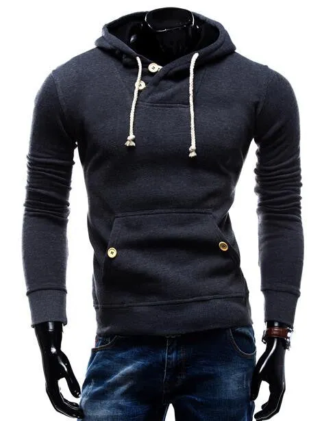 Hoodies Men Sudaderas Hombre Hip Hop Mens Brand Double Pocket Long Sleeve Hoodie Sweatshirt Suit Slim Fit Men Hoody