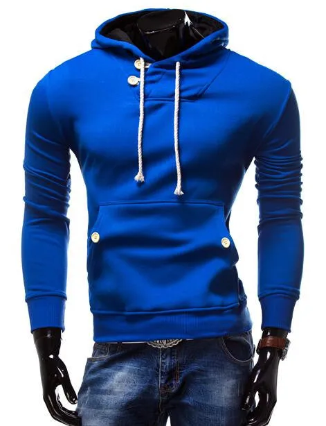 Hoodies Men Sudaderas Hombre Hip Hop Mens Brand Double Pocket Long Sleeve Hoodie Sweatshirt Suit Slim Fit Men Hoody