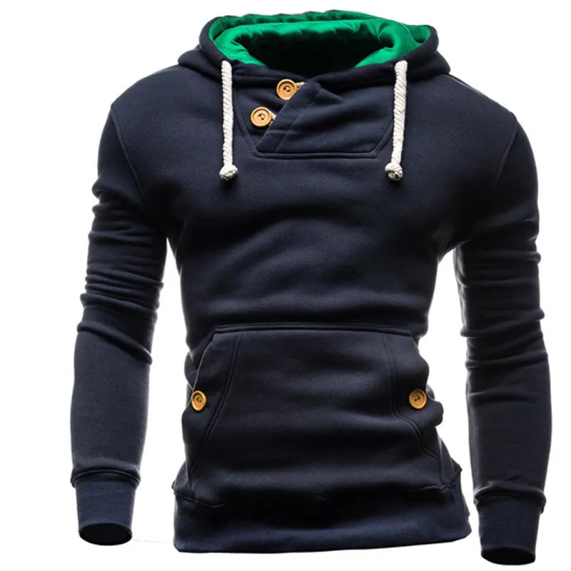 Hoodies Men Sudaderas Hombre Hip Hop Mens Brand Double Pocket Long Sleeve Hoodie Sweatshirt Suit Slim Fit Men Hoody