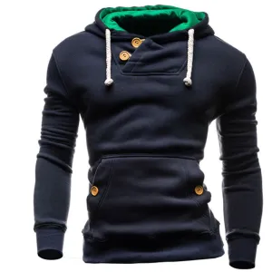 Hoodies Men Sudaderas Hombre Hip Hop Mens Brand Double Pocket Long Sleeve Hoodie Sweatshirt Suit Slim Fit Men Hoody