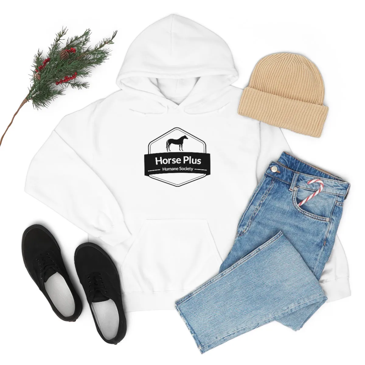 Horse Plus Logo Unisex Heavy Blend™ Hooded Sweatshirt