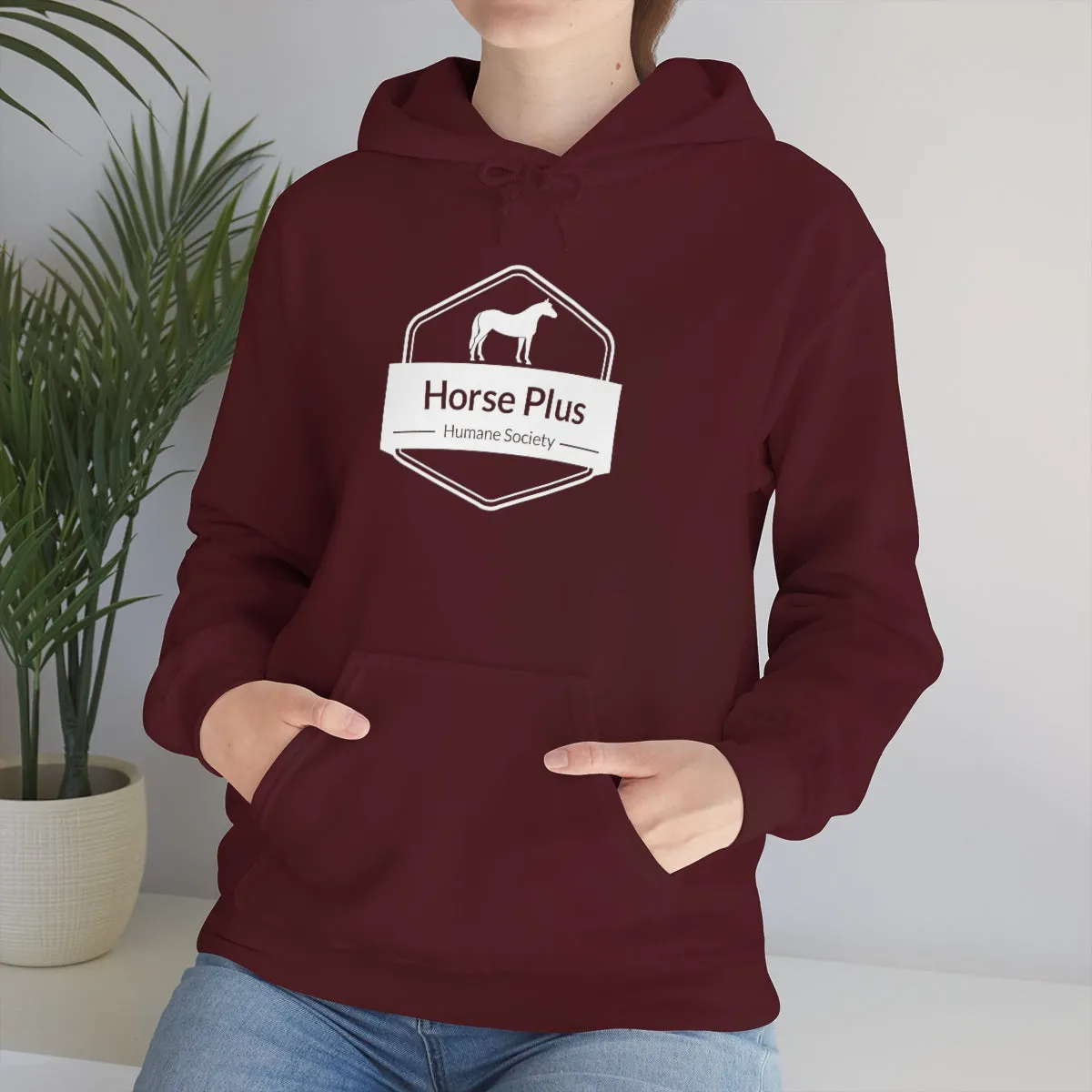 Horse Plus Logo Unisex Heavy Blend™ Hooded Sweatshirt