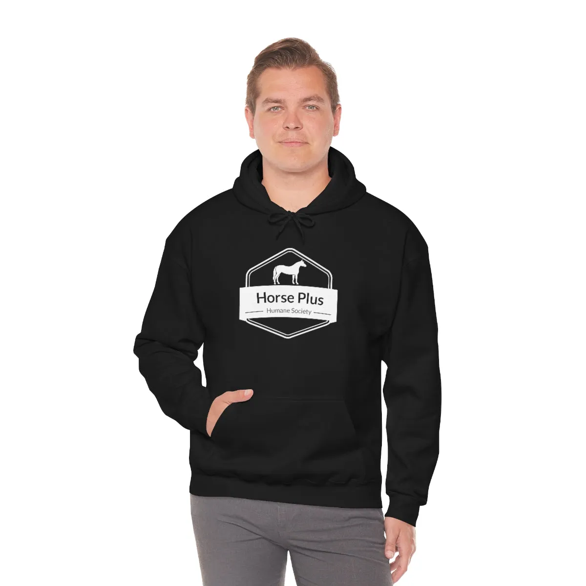 Horse Plus Logo Unisex Heavy Blend™ Hooded Sweatshirt