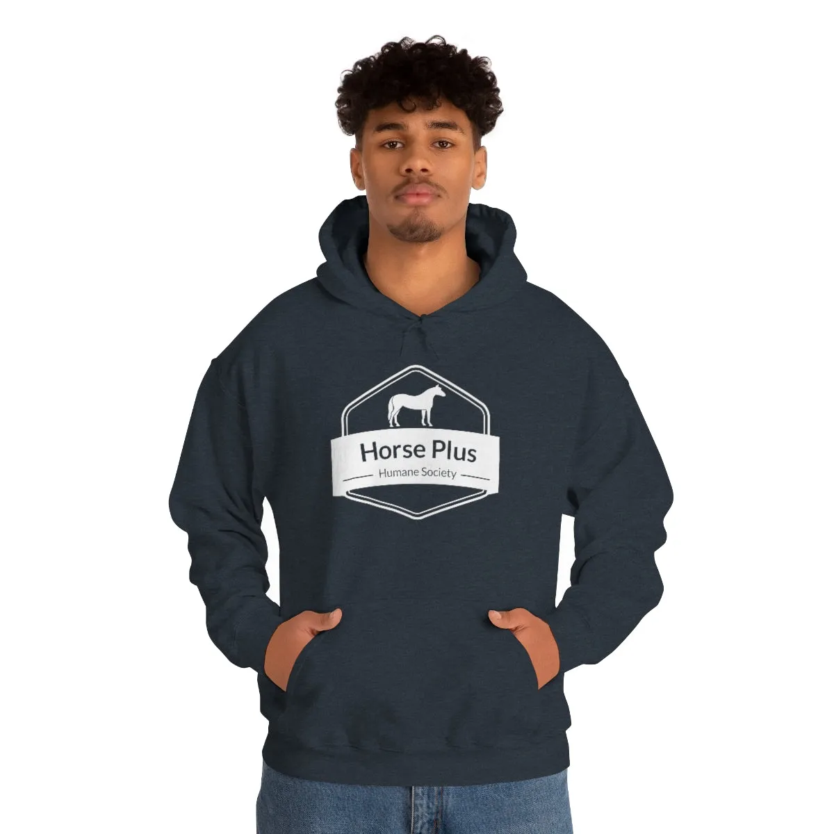 Horse Plus Logo Unisex Heavy Blend™ Hooded Sweatshirt