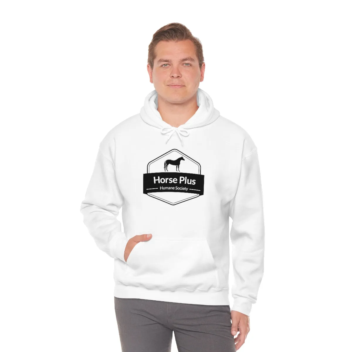 Horse Plus Logo Unisex Heavy Blend™ Hooded Sweatshirt