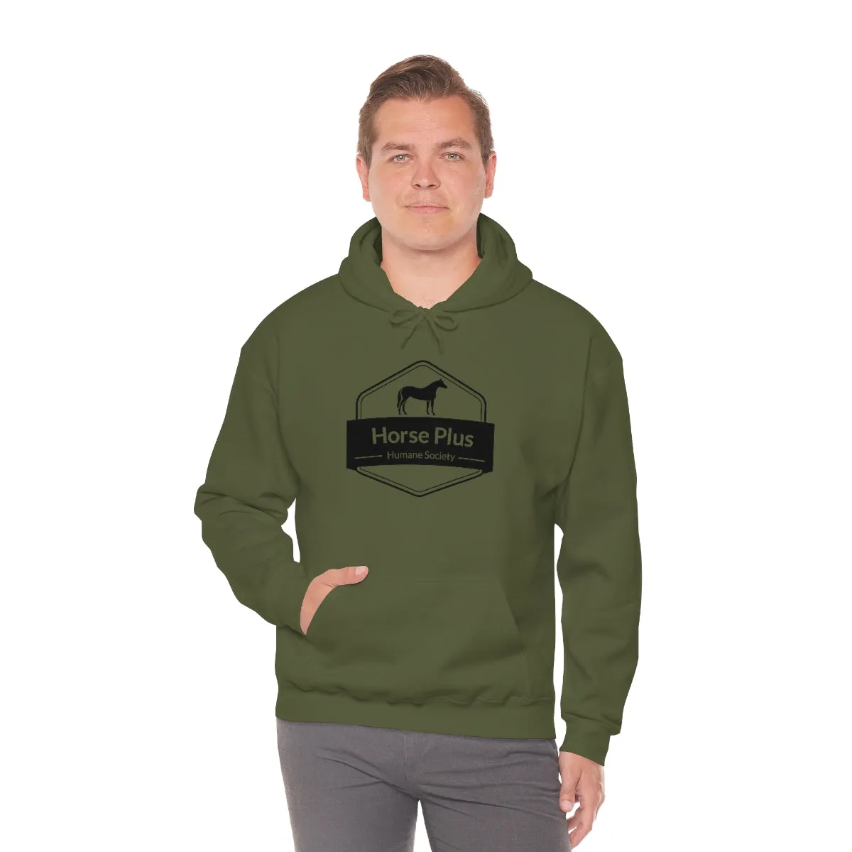 Horse Plus Logo Unisex Heavy Blend™ Hooded Sweatshirt