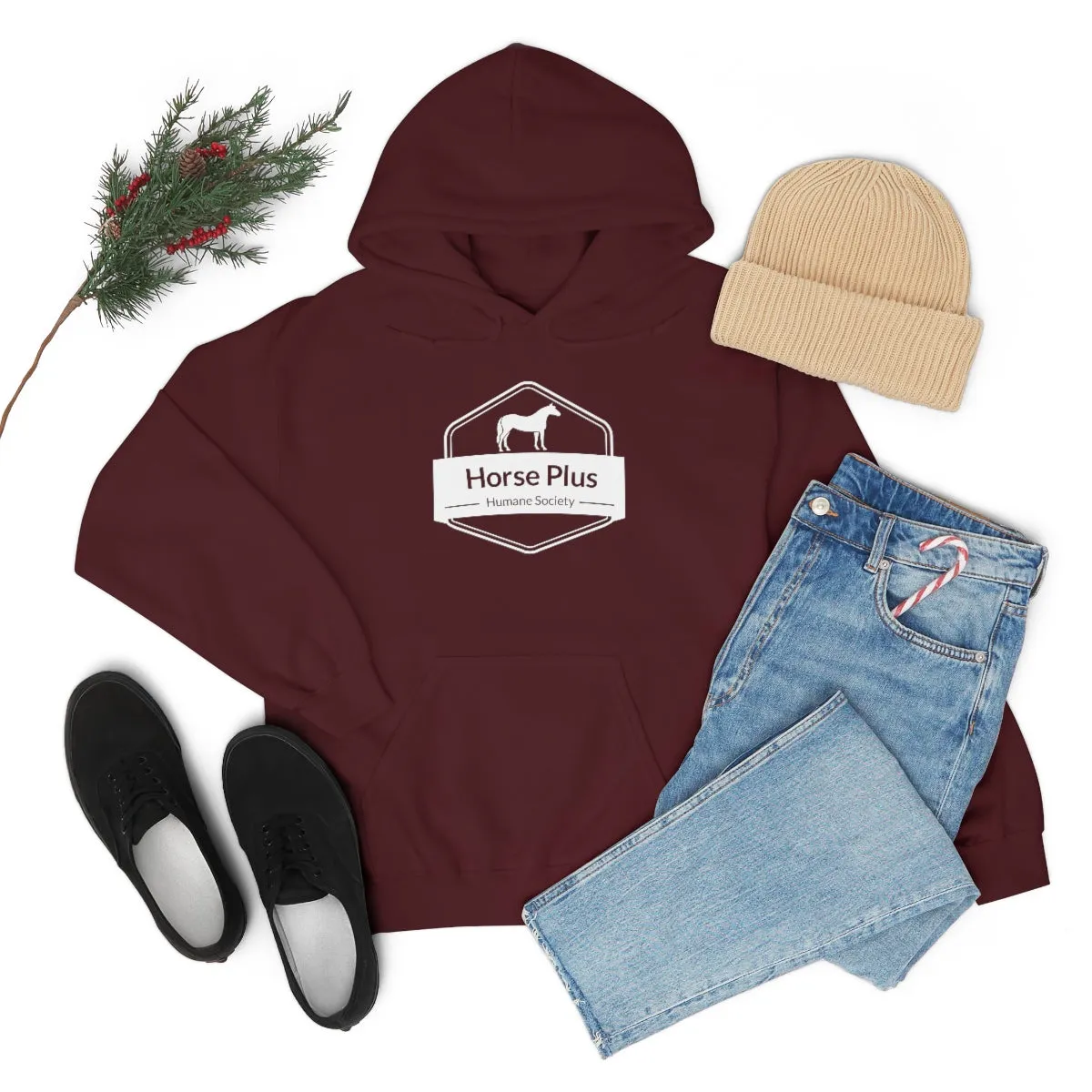 Horse Plus Logo Unisex Heavy Blend™ Hooded Sweatshirt