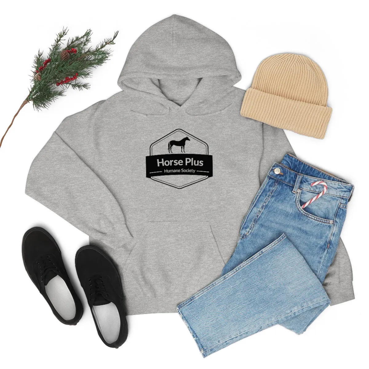 Horse Plus Logo Unisex Heavy Blend™ Hooded Sweatshirt