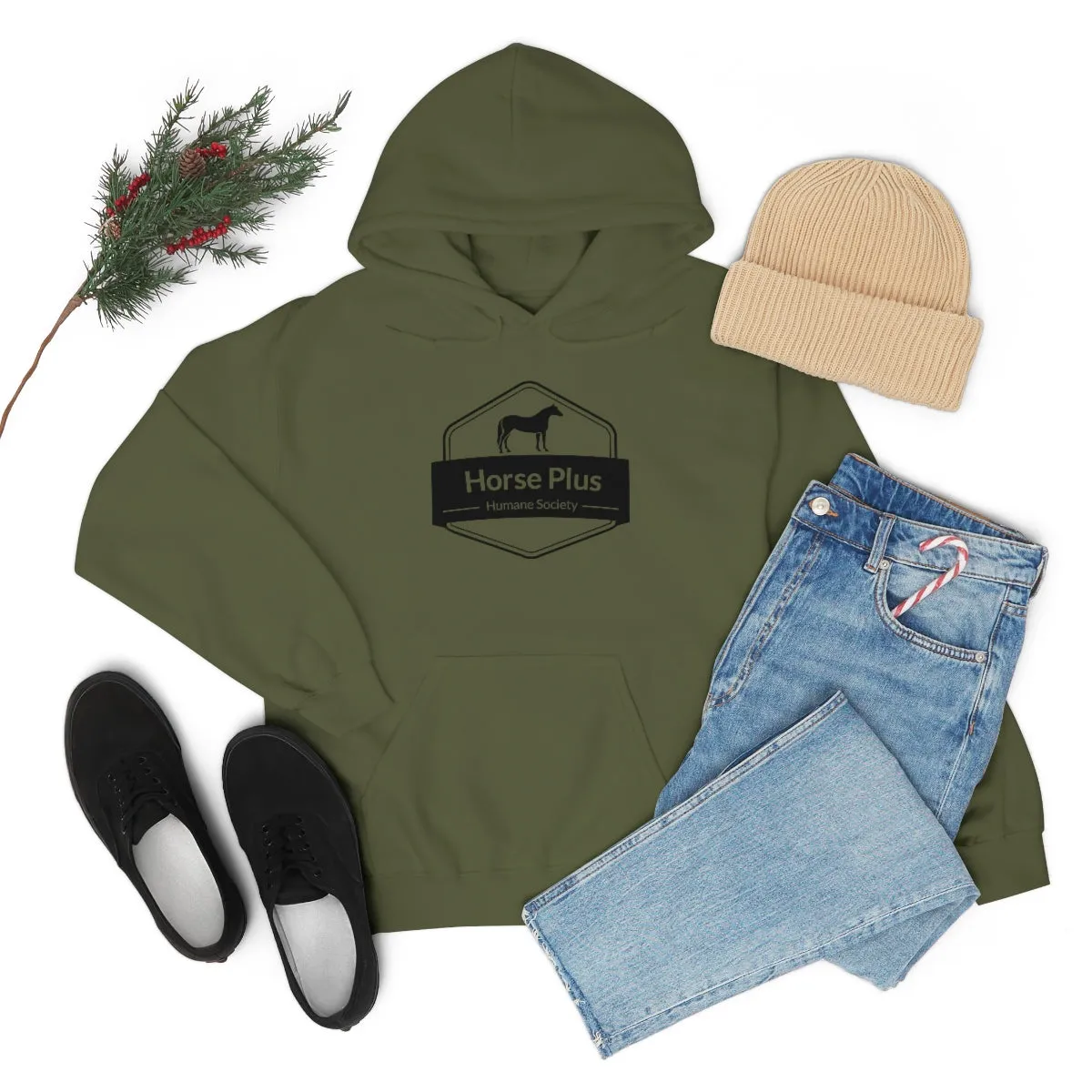Horse Plus Logo Unisex Heavy Blend™ Hooded Sweatshirt
