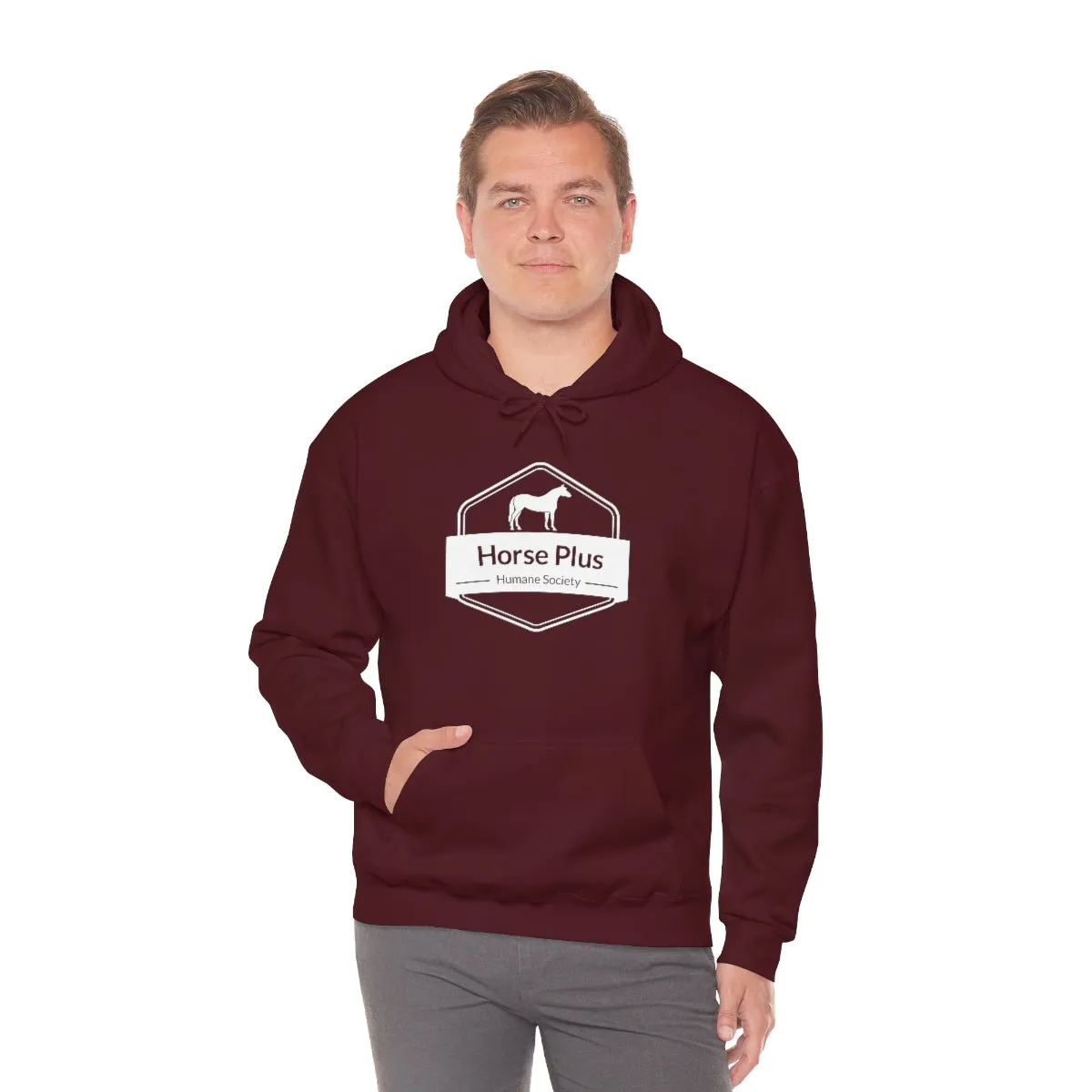 Horse Plus Logo Unisex Heavy Blend™ Hooded Sweatshirt