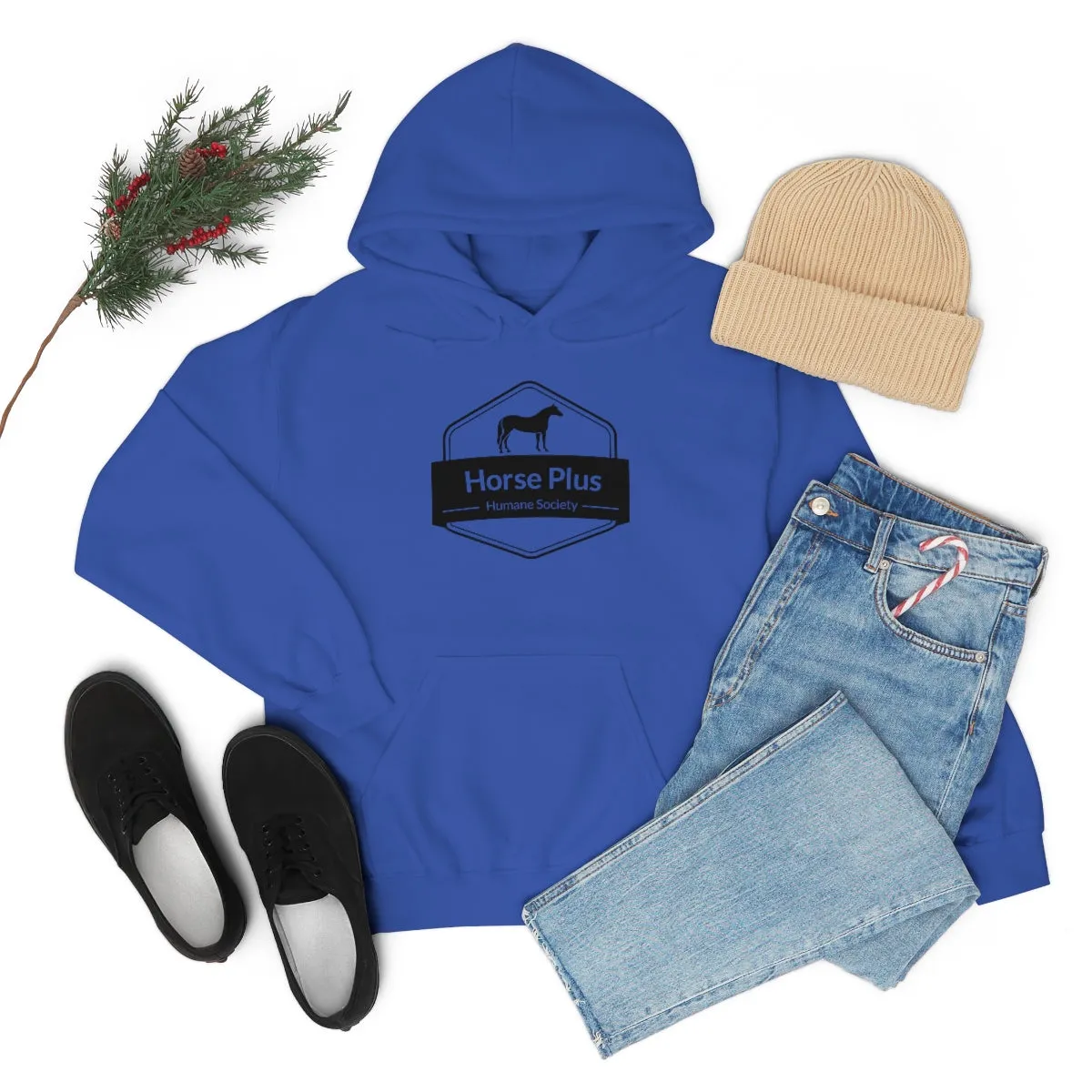 Horse Plus Logo Unisex Heavy Blend™ Hooded Sweatshirt