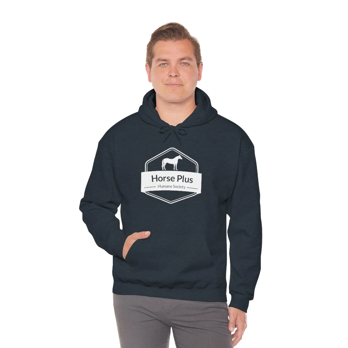 Horse Plus Logo Unisex Heavy Blend™ Hooded Sweatshirt