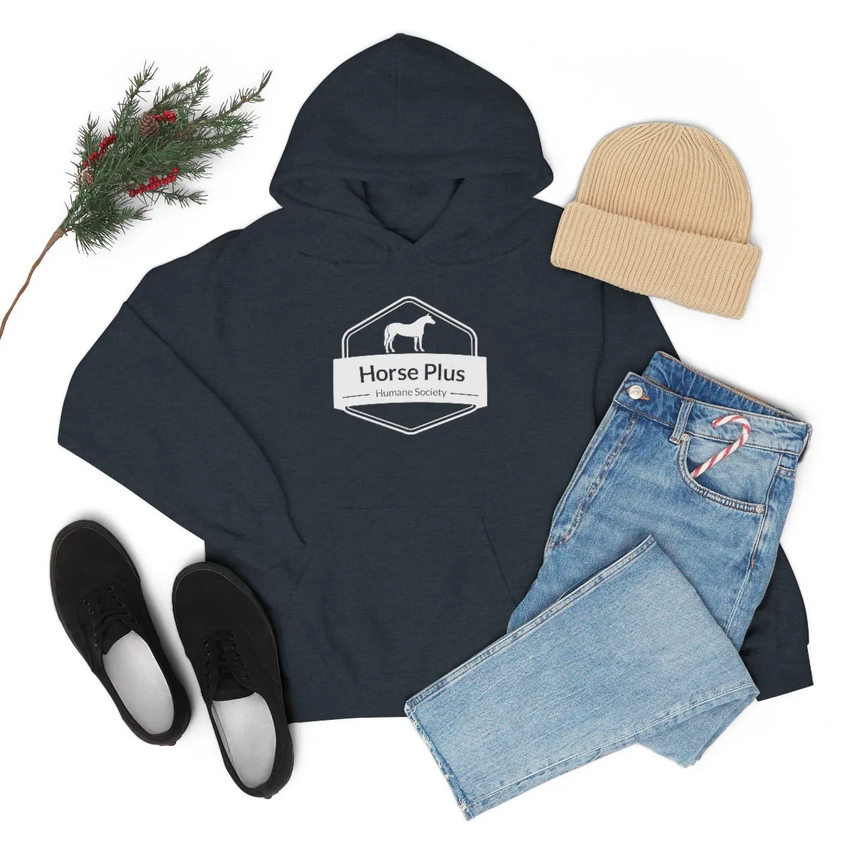 Horse Plus Logo Unisex Heavy Blend™ Hooded Sweatshirt