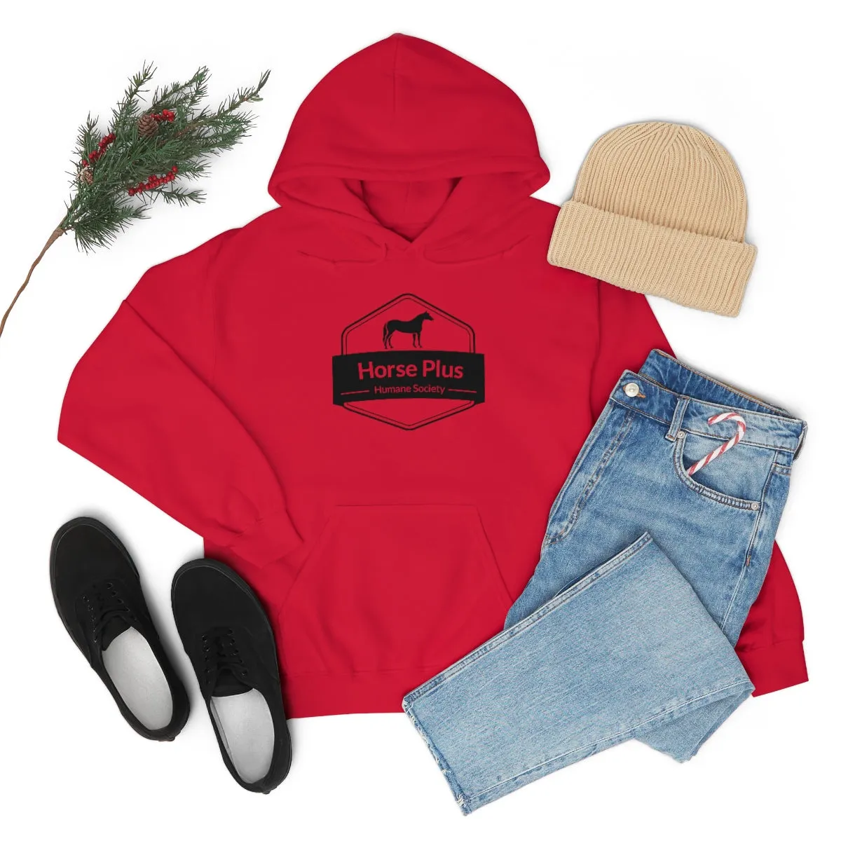 Horse Plus Logo Unisex Heavy Blend™ Hooded Sweatshirt