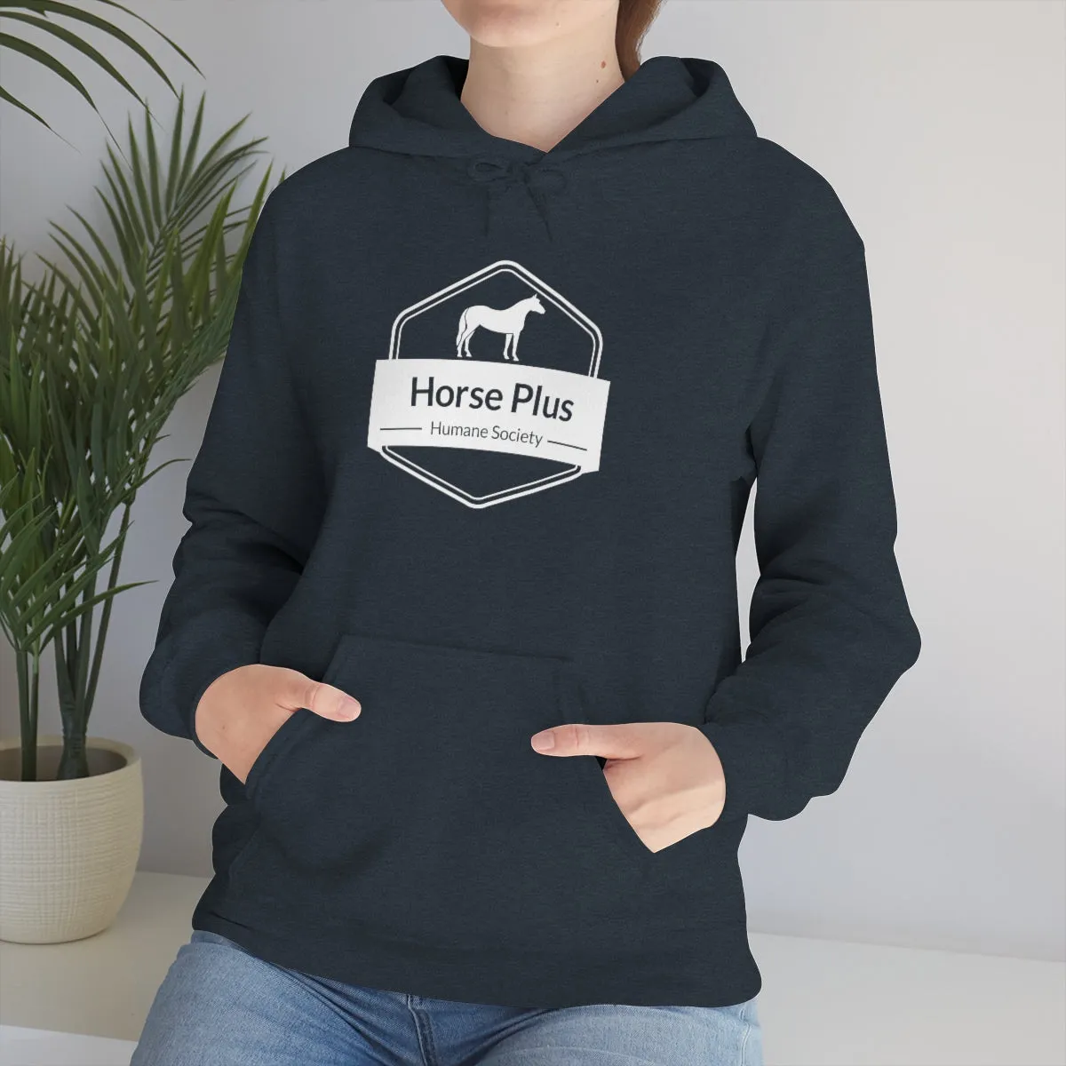 Horse Plus Logo Unisex Heavy Blend™ Hooded Sweatshirt