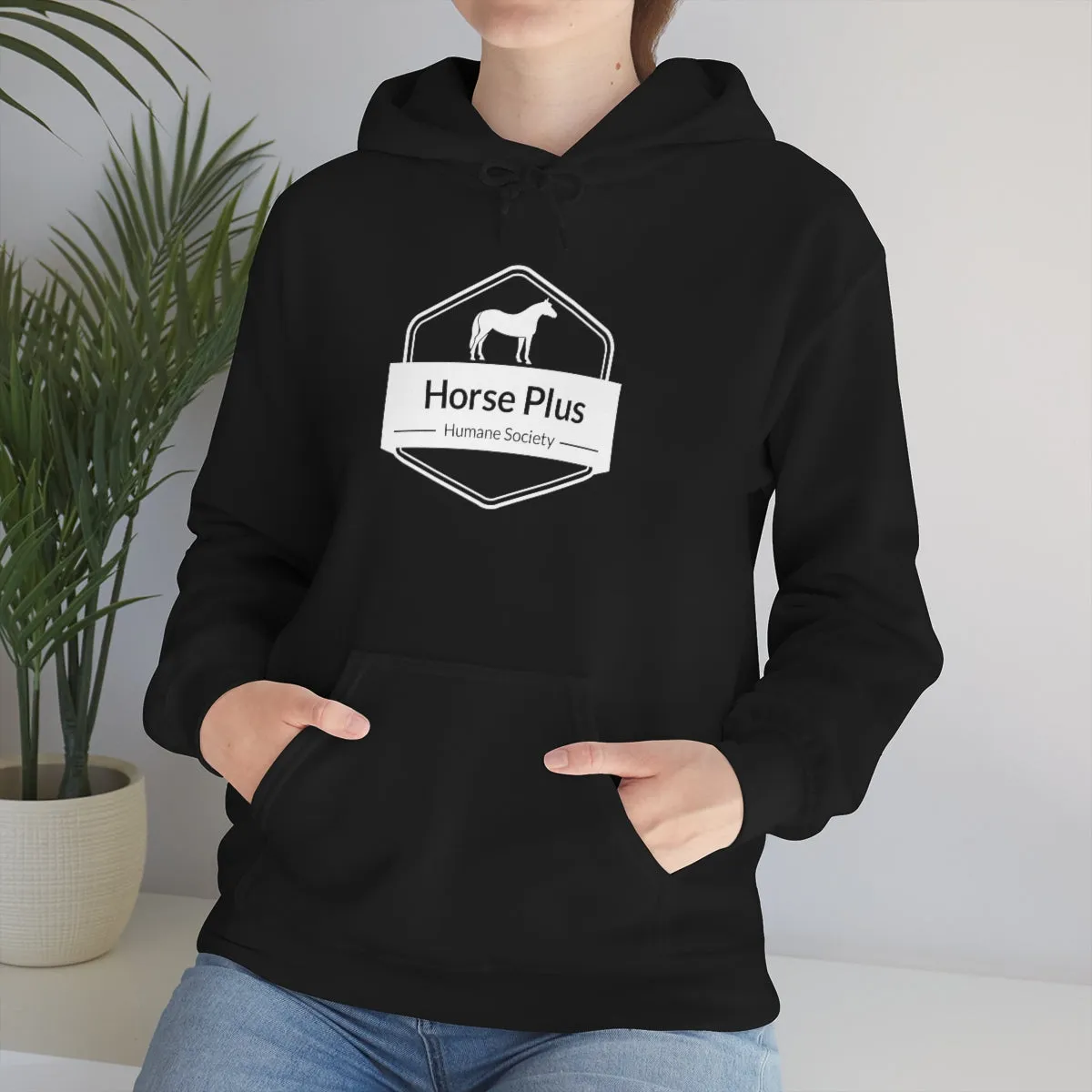 Horse Plus Logo Unisex Heavy Blend™ Hooded Sweatshirt