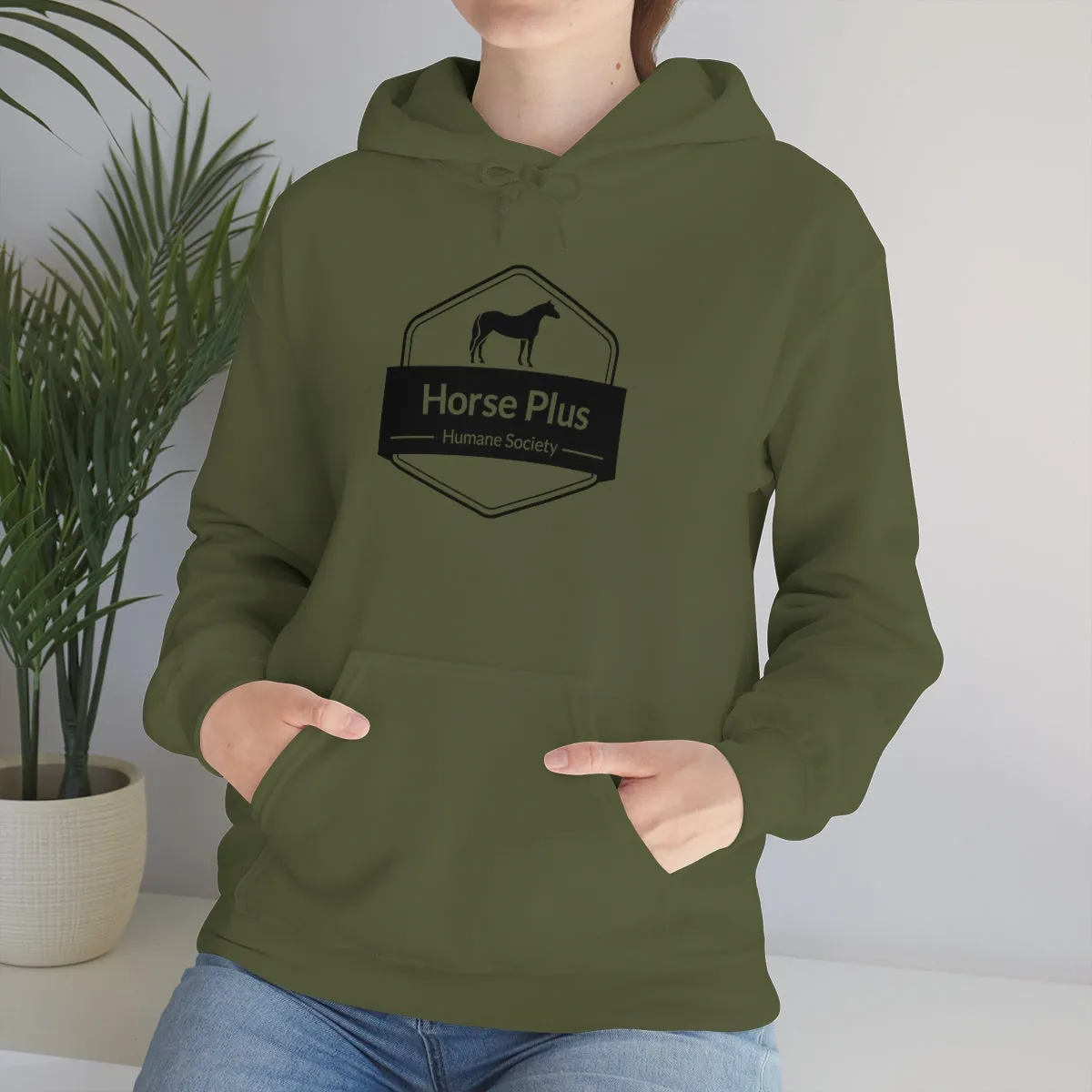 Horse Plus Logo Unisex Heavy Blend™ Hooded Sweatshirt