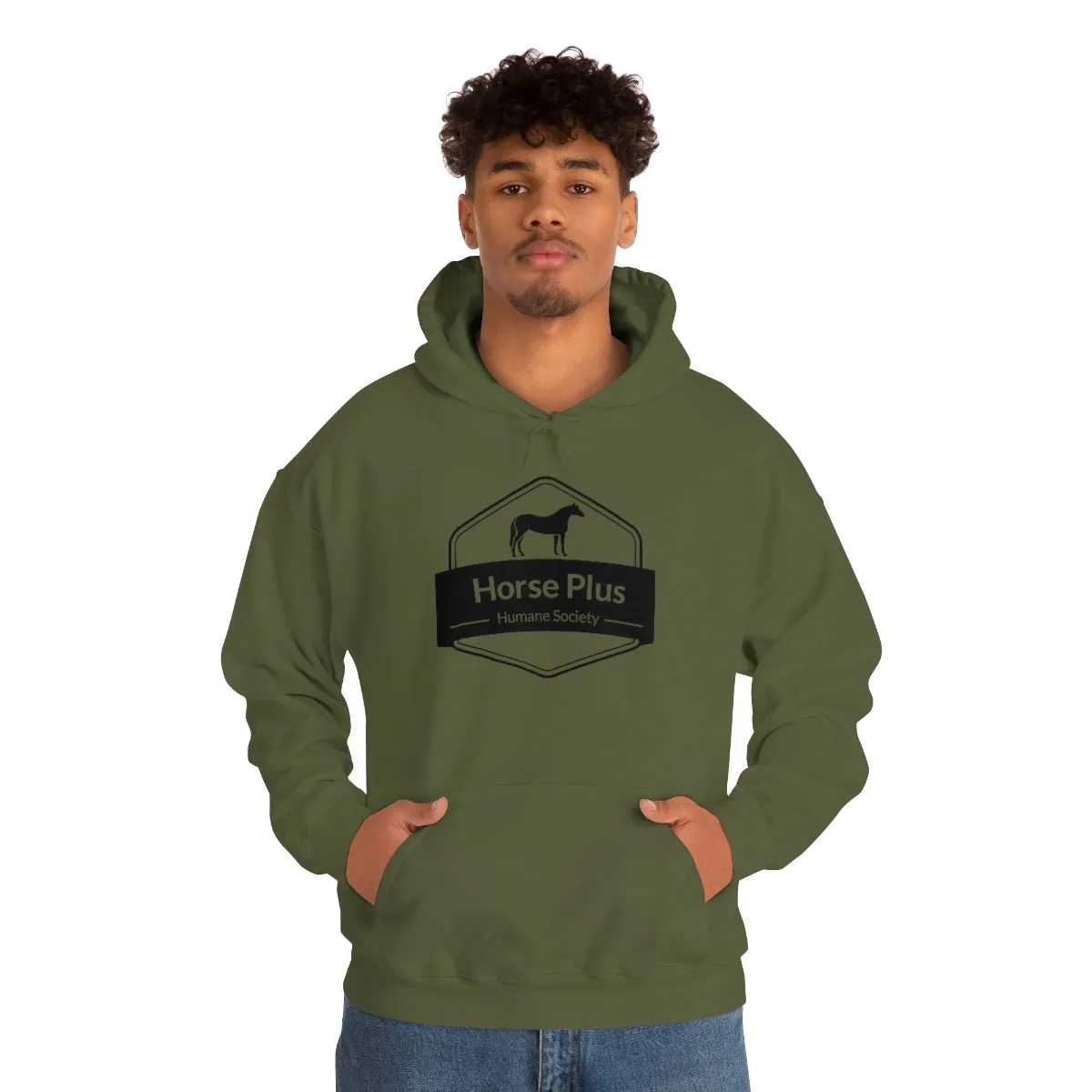 Horse Plus Logo Unisex Heavy Blend™ Hooded Sweatshirt