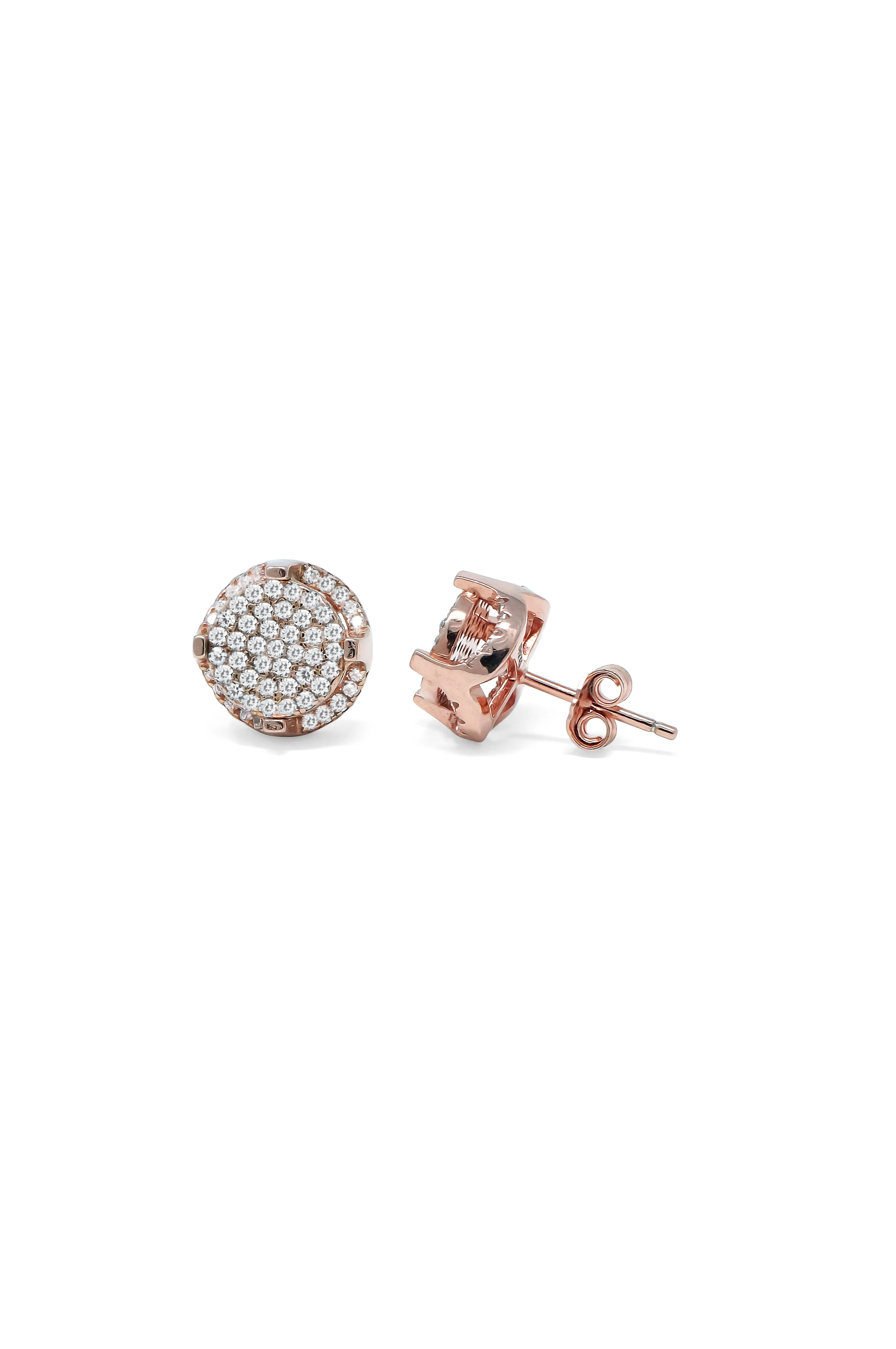 In Vogue Rose Gold Plated Statement Sterling Silver Stud Earrings
