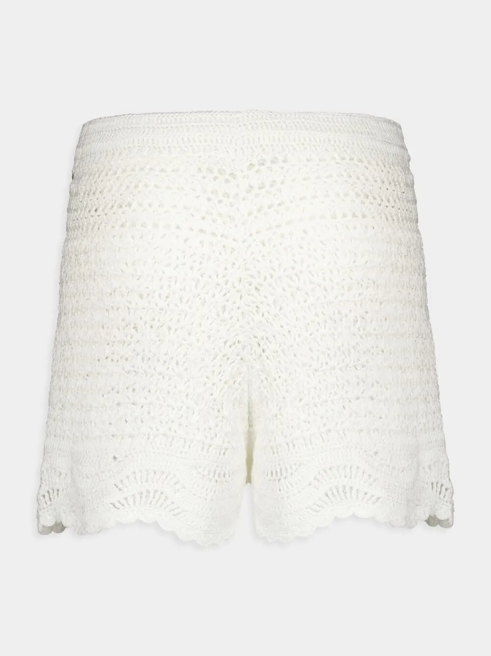 Ivory Lightburst Textured Shorts