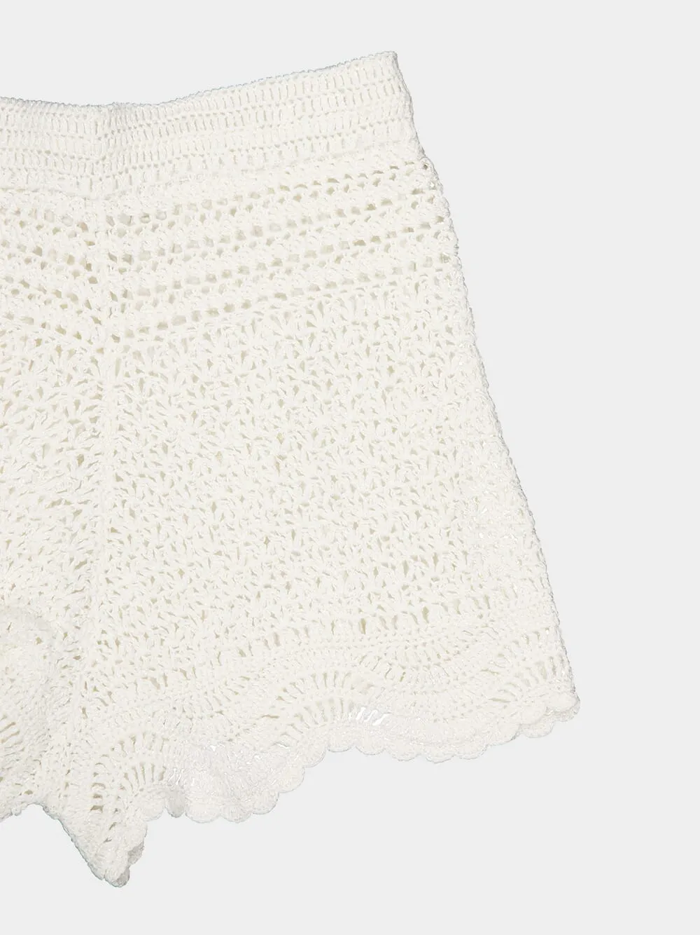 Ivory Lightburst Textured Shorts