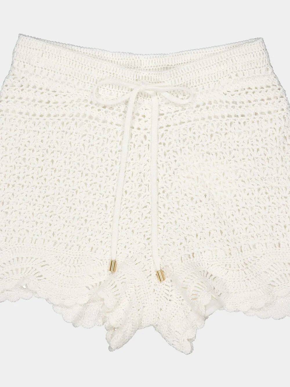 Ivory Lightburst Textured Shorts