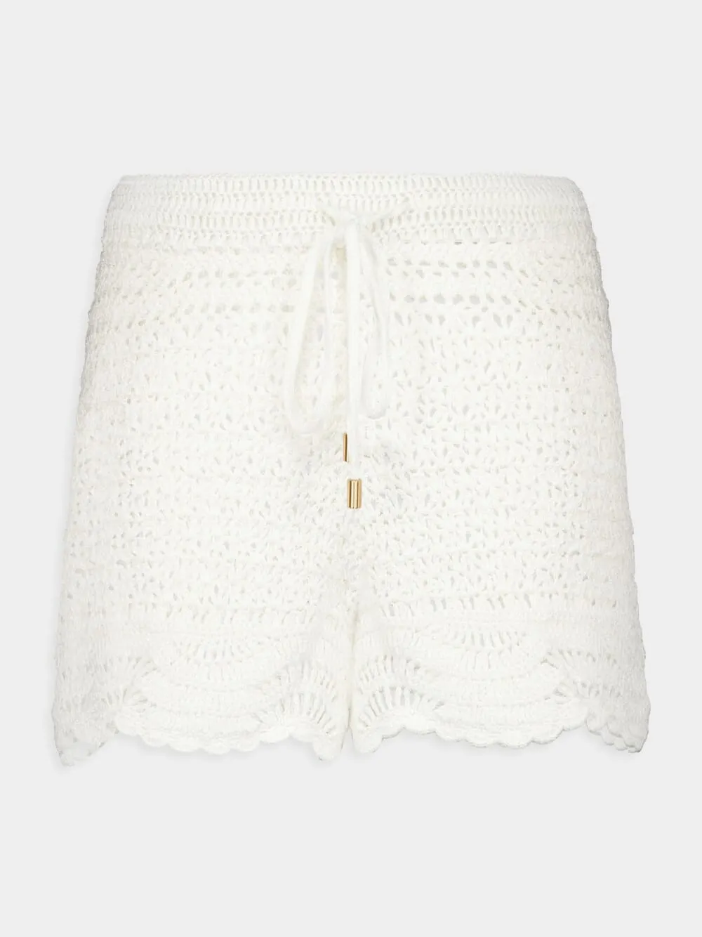 Ivory Lightburst Textured Shorts