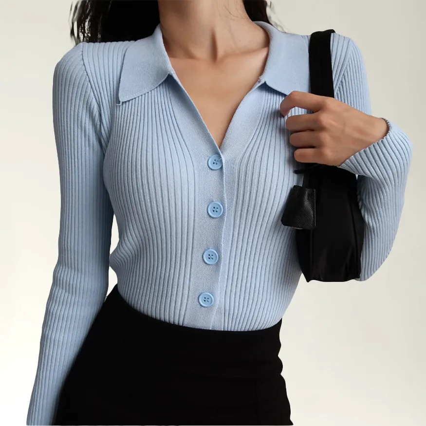 Jenavieve | Ribbed polo in a slim fit