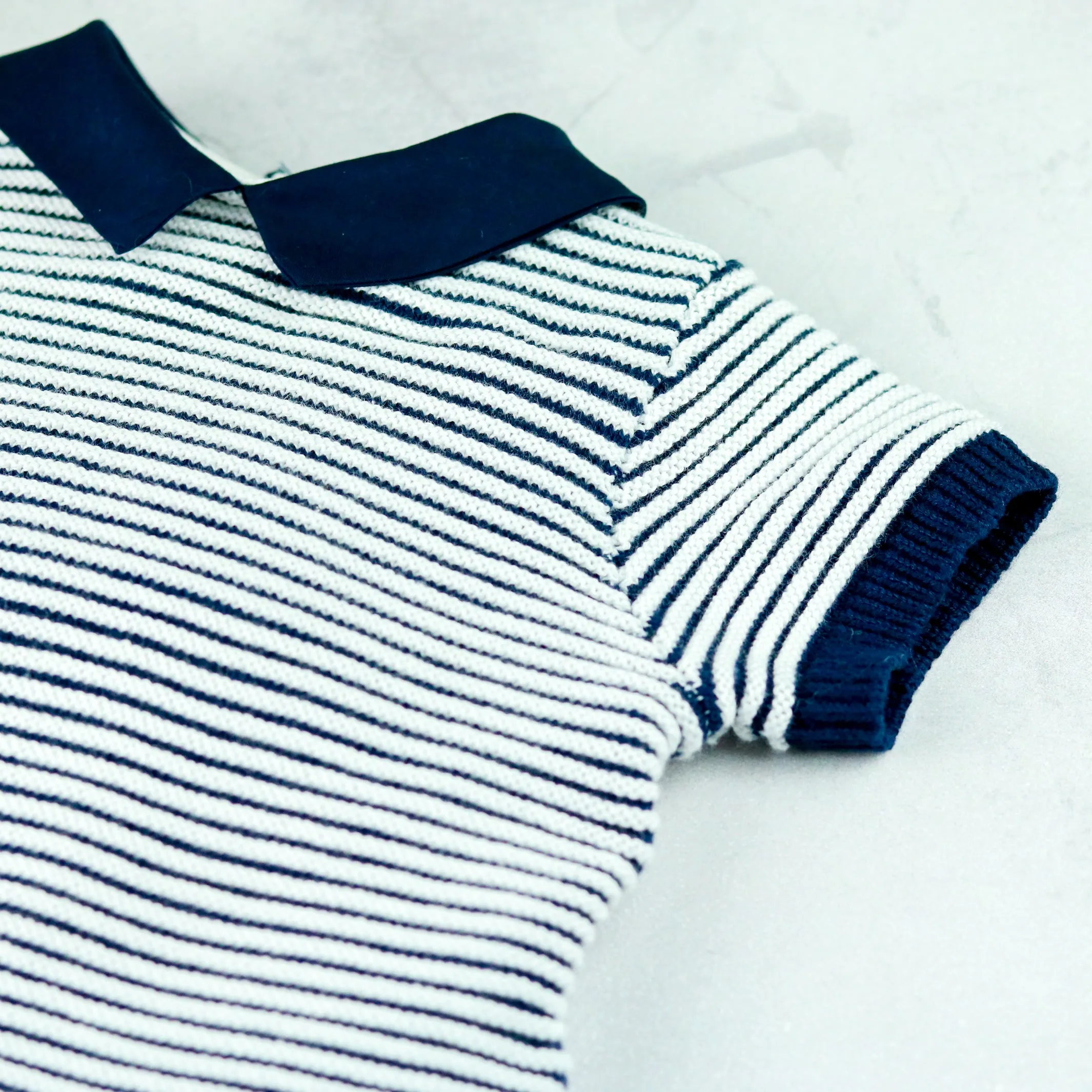Jerry Navy Boys Stripe Knit Top and Shorts Set